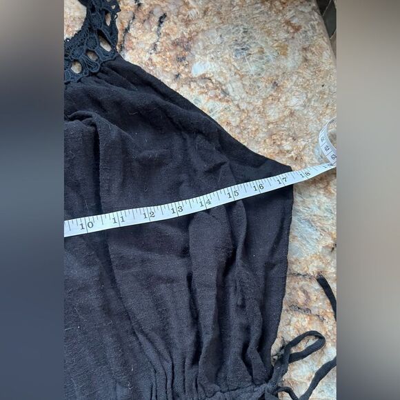 Joie Black Dress with crochet detail at neck line - Picture 2 of 6